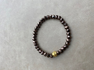 Bruine Facetarmband (donker) bruin