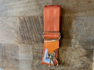 schouderband met leer orange oranje