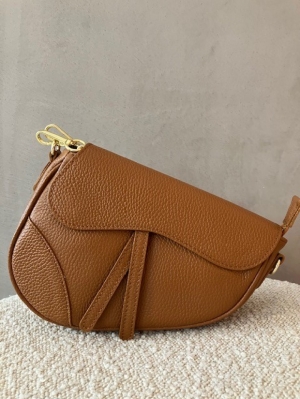 LEDEREN SCHOUDERTAS TYPE DIOR  cognac
