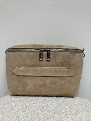 beige suede heuptasje beige
