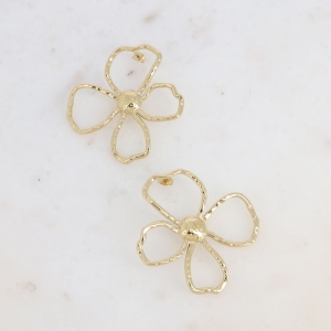 BLOEMEN OORBELLEN GOUD goud