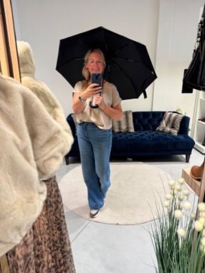 windbestendige kleine paraplu blauw