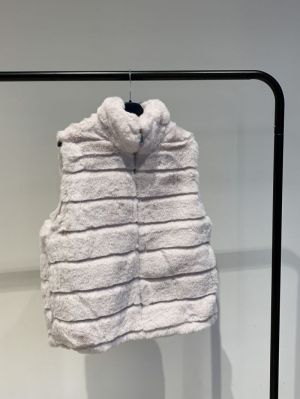 bodywarmer bont zonder mouw grijs