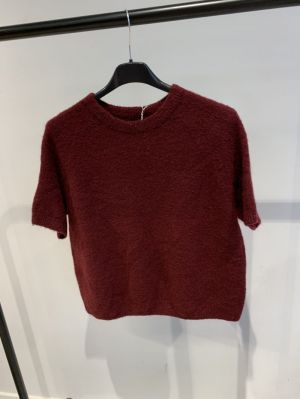 trui korte mouw bordeaux
