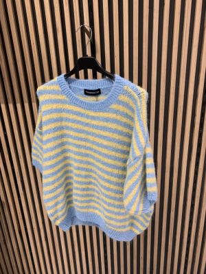 trui streep blauw geel  blauw