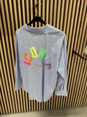 bloes streep opdruk rug blauw