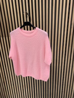 trui korte mouw roze
