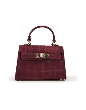 handtas klein bordeaux leder bordeaux